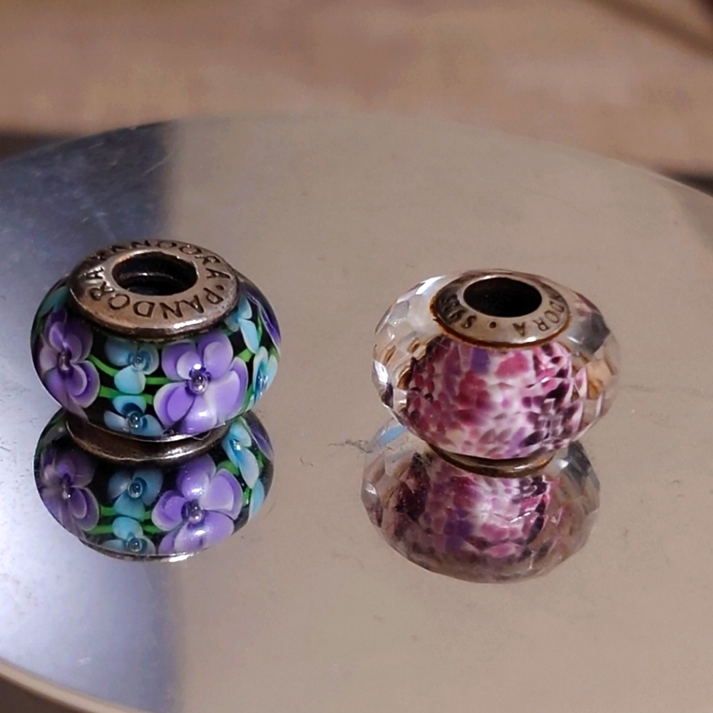Pandora Murano Glass Sterling silver charms